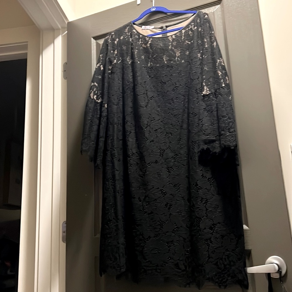 Black lace dress- knee length